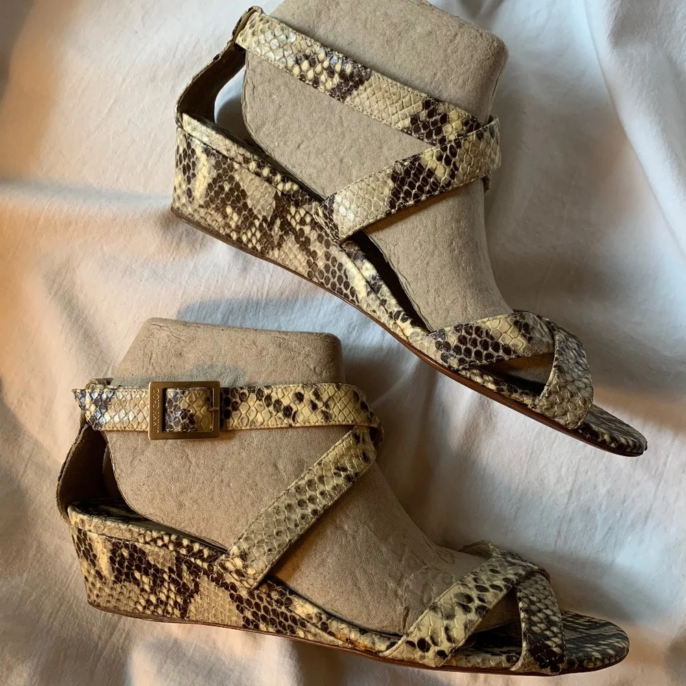 Jimmy Choo 'Connor' snakeskin wedge sandals